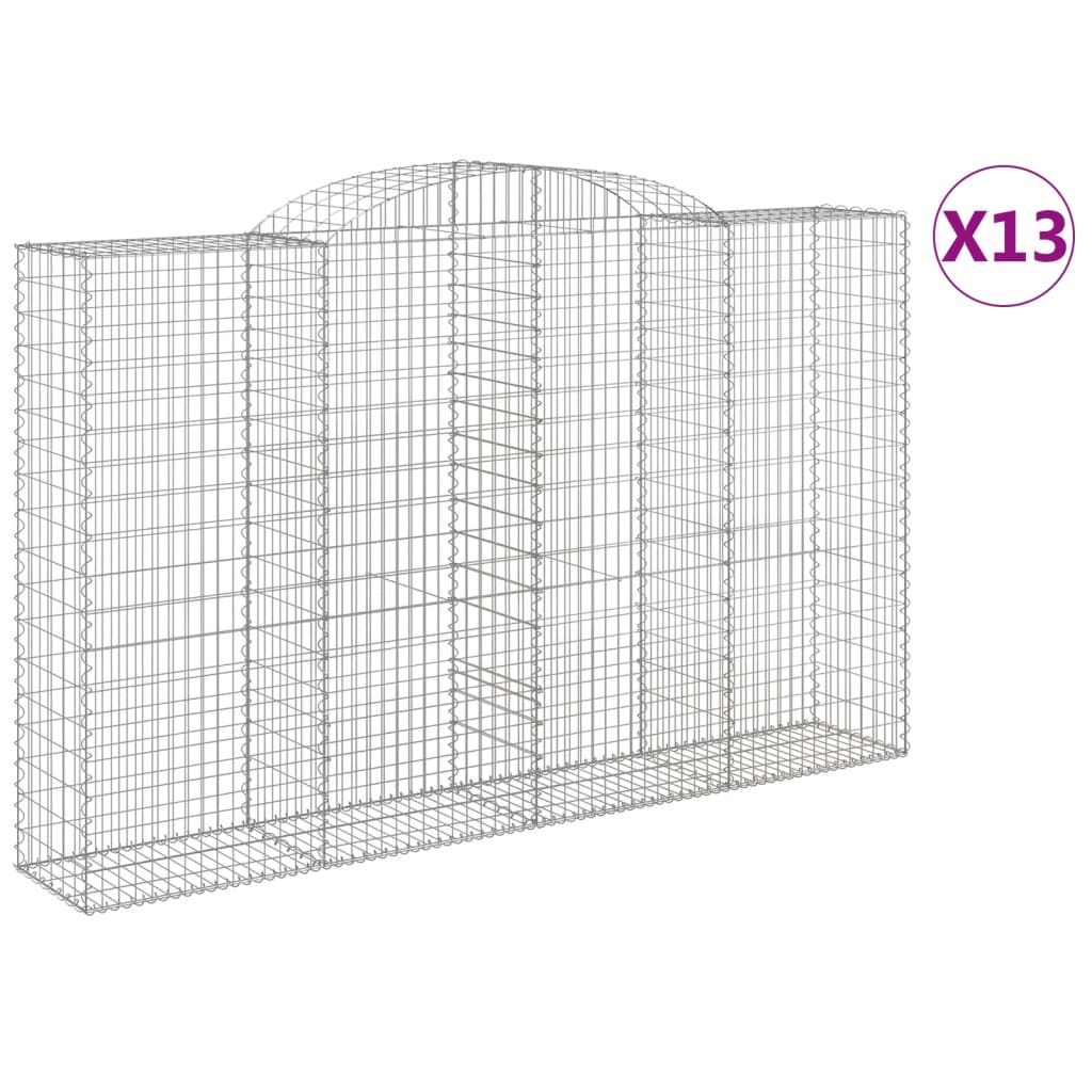 13 db íves horganyzott vas gabion kosár 300x50x180/200 cm