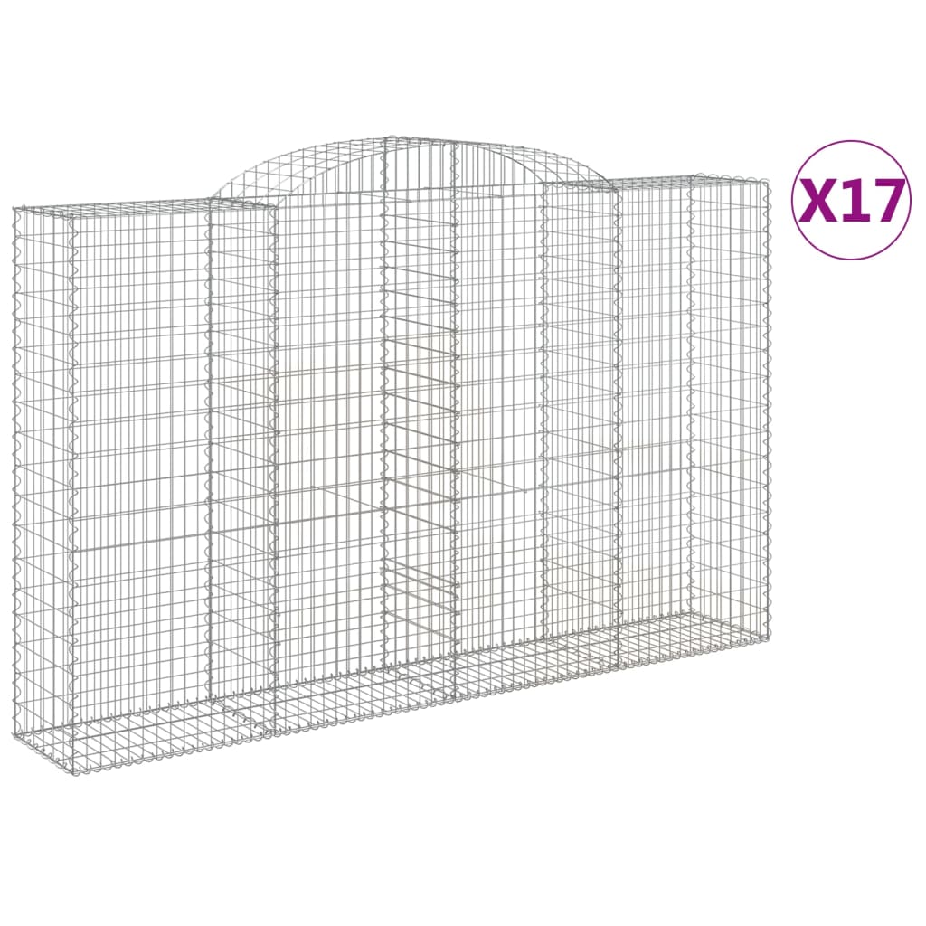 17 db íves horganyzott vas gabion kosár 300x50x180/200 cm