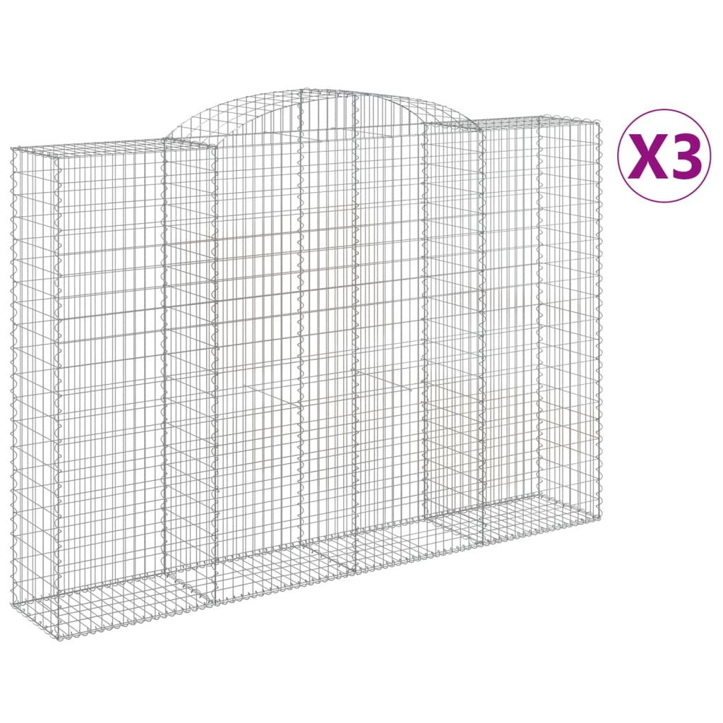 3 db íves horganyzott vas gabion kosár 300x50x200/220 cm
