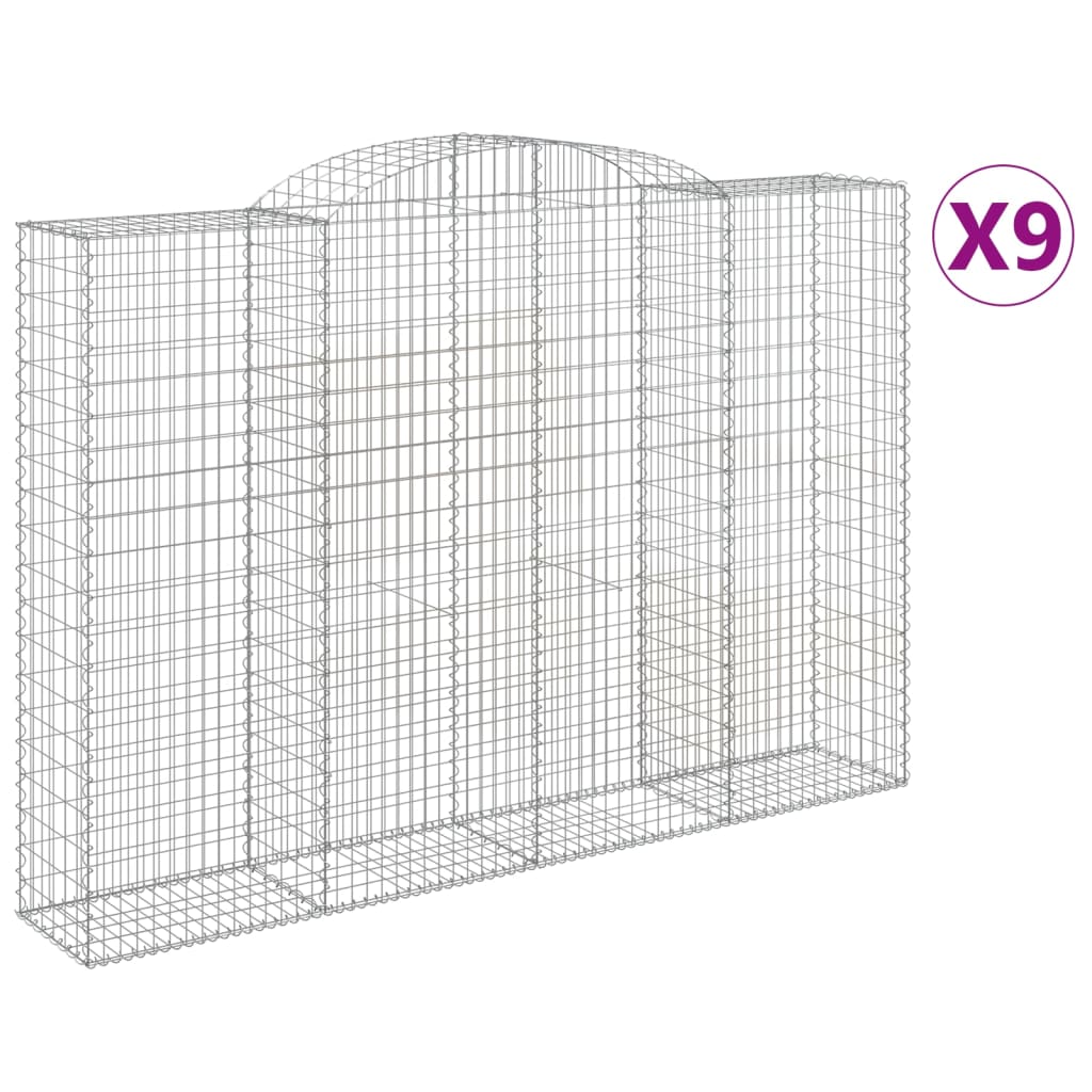 9 db íves horganyzott vas gabion kosár 300x50x200/220 cm