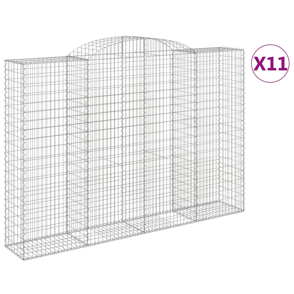 11 db íves horganyzott vas gabion kosár 300x50x200/220 cm