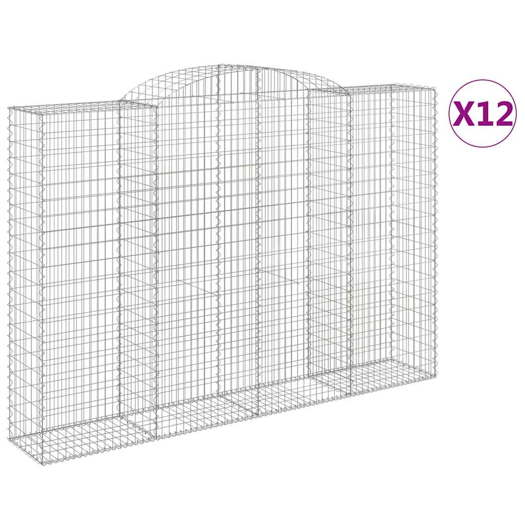 12 db íves horganyzott vas gabion kosár 300x50x200/220 cm
