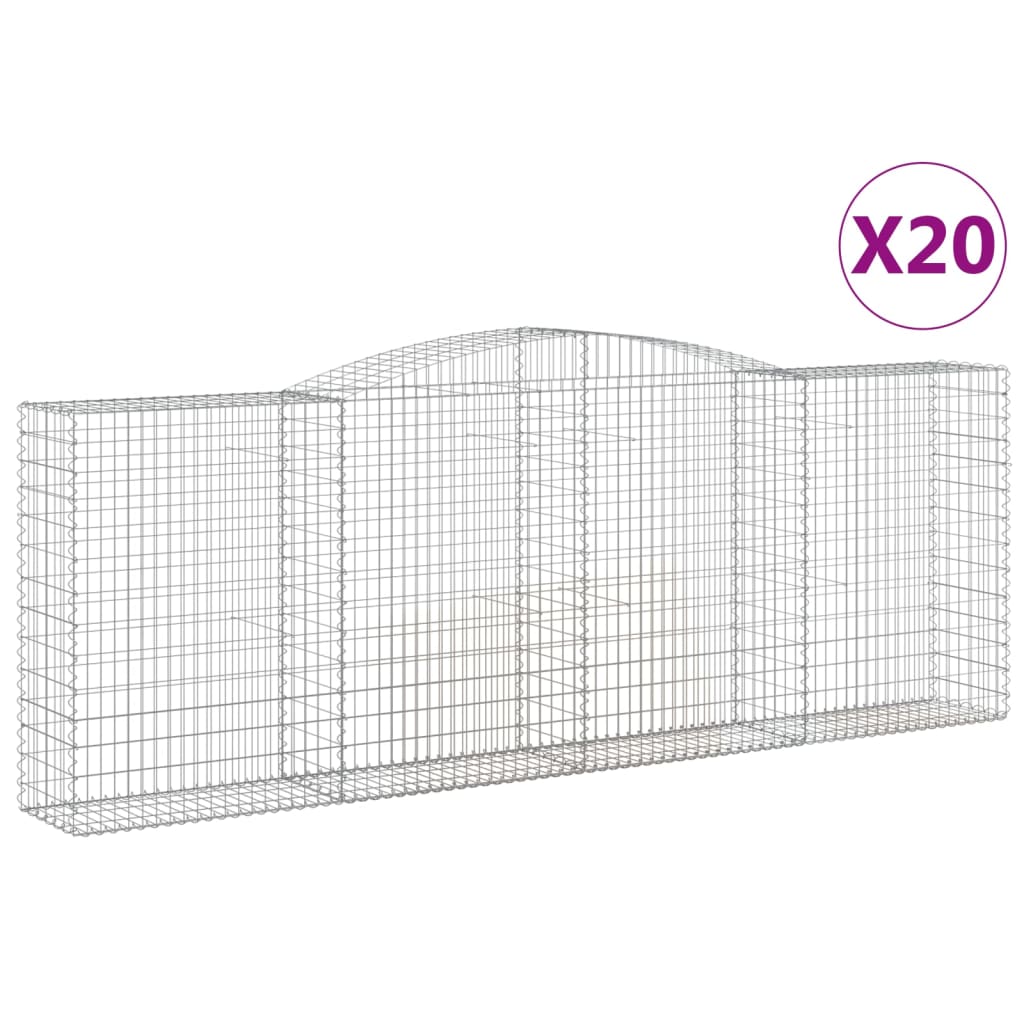20 db íves horganyzott vas gabion kosár 400x50x140/160 cm
