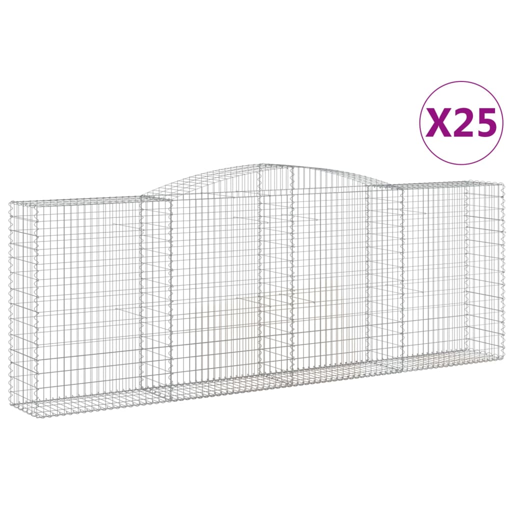 25 db íves horganyzott vas gabion kosár 400x50x140/160 cm