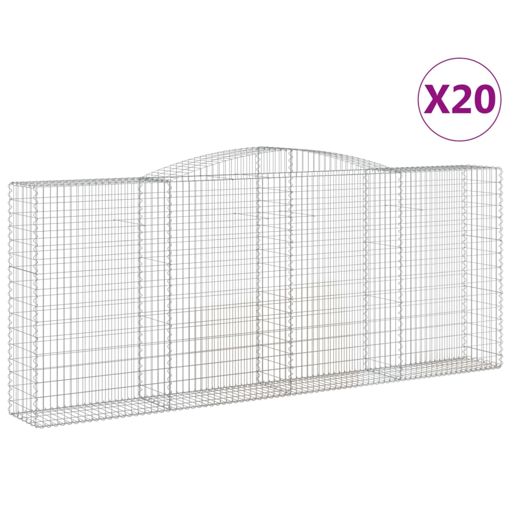20 db íves horganyzott vas gabion kosár 400x50x160/180 cm