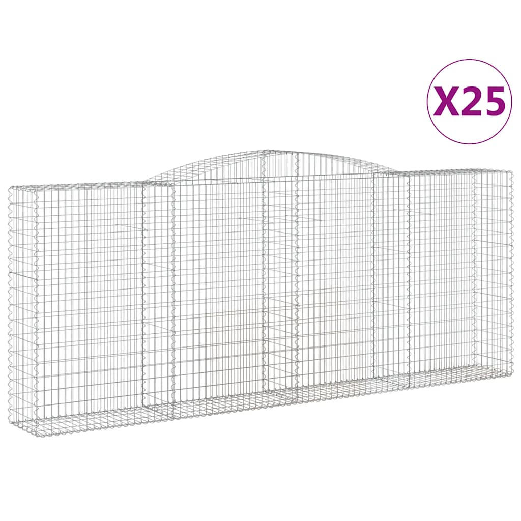 25 db íves horganyzott vas gabion kosár 400x50x160/180 cm