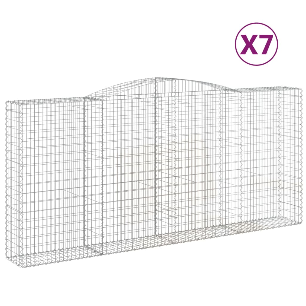 7 db íves horganyzott vas gabion kosár 400x50x180/200 cm