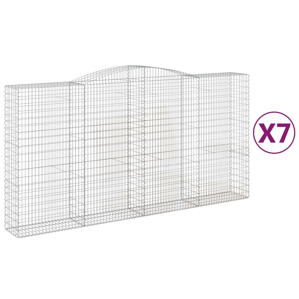7 db íves horganyzott vas gabion kosár 400x50x200/220 cm