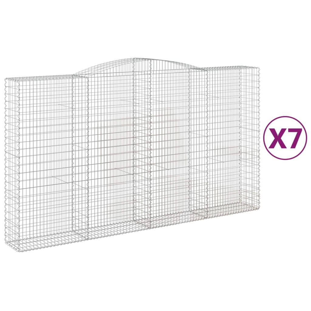 7 db íves horganyzott vas gabion kosár 400x50x220/240 cm