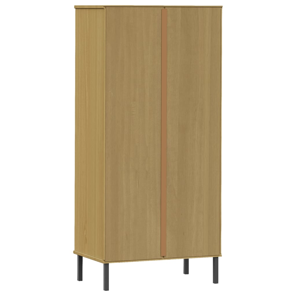 OSLO barna tömör fa könyvszekrény 2 fiókkal 60 x 35 x 128,5 cm