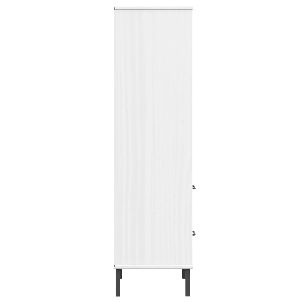 OSLO fehér tömör fa könyvszekrény 2 fiókkal 60 x 35 x 128,5 cm