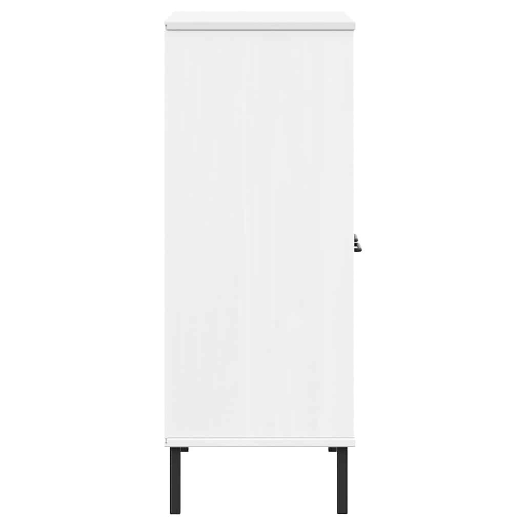 OSLO fehér tömör fa könyvszekrény fém lábakkal 90x35x90,5 cm