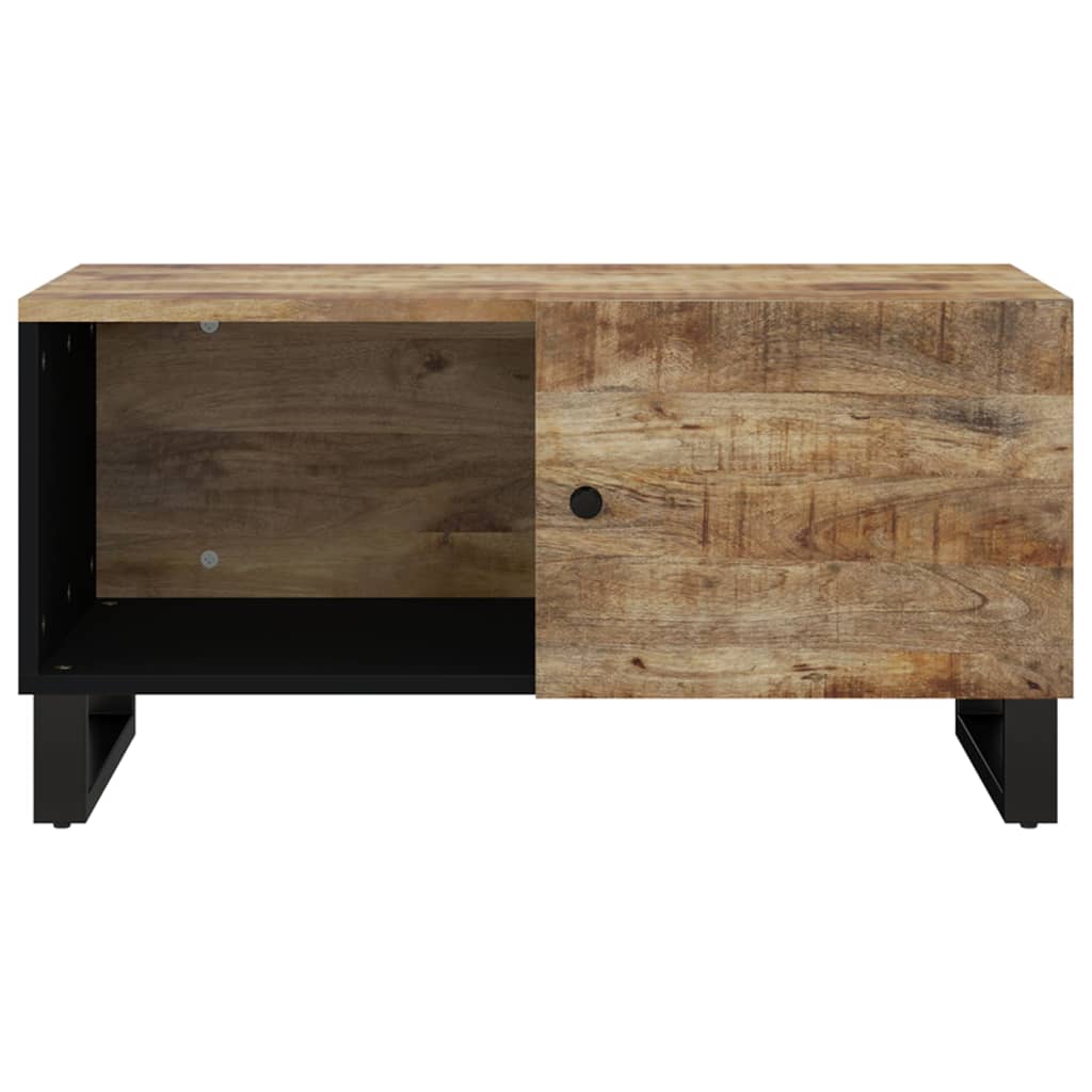 tömör mangófa és szerelt fa dohányzóasztal 80 x 50 x 40 cm