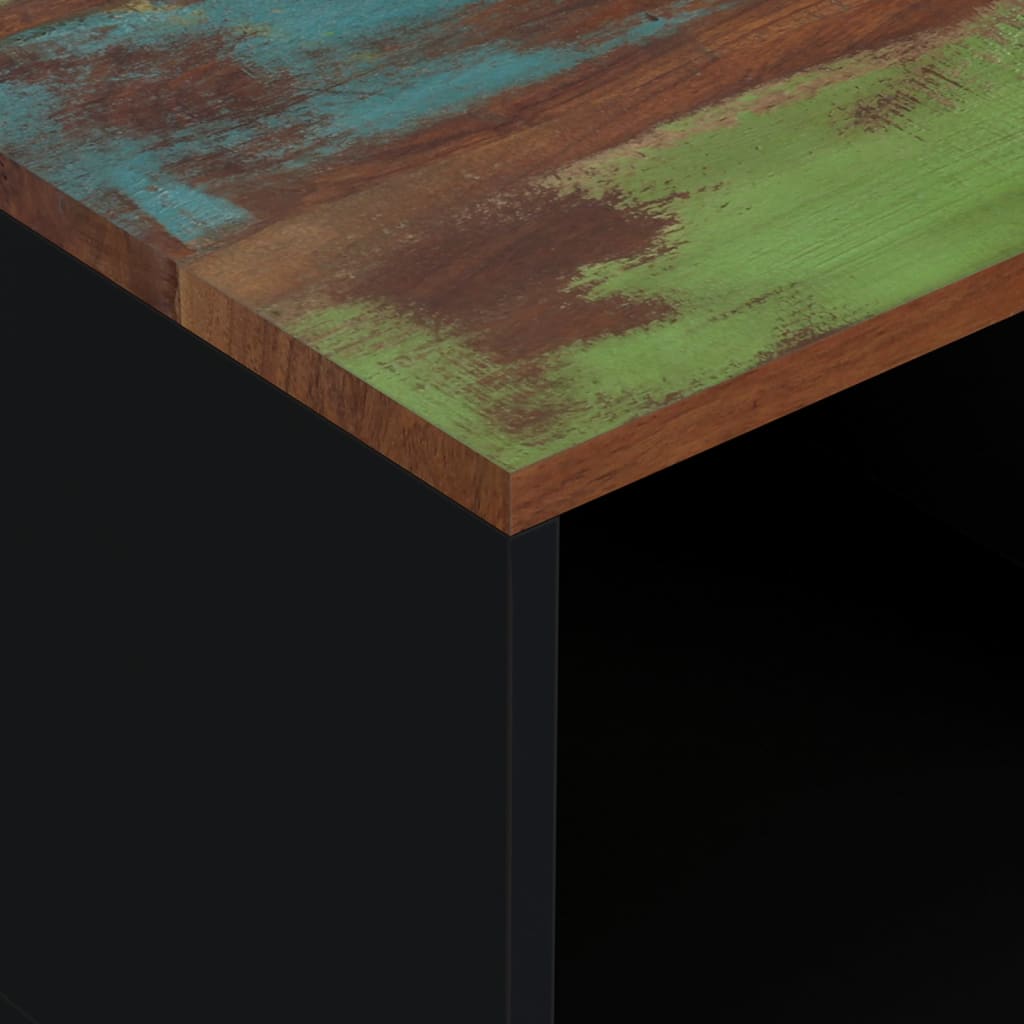 tömör újrahasznosított és szerelt fa dohányzóasztal 80x50x40 cm