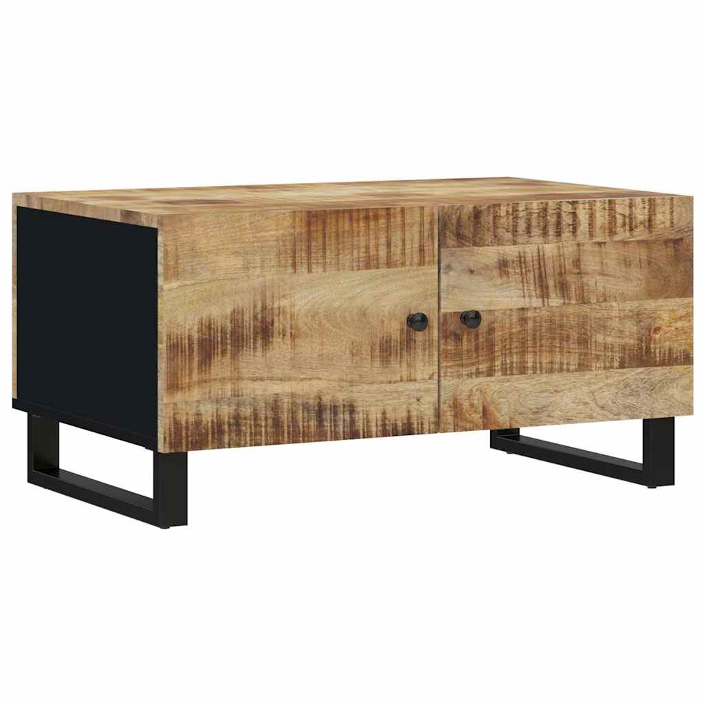 tömör mangófa és szerelt fa dohányzóasztal 80 x 50 x 40 cm