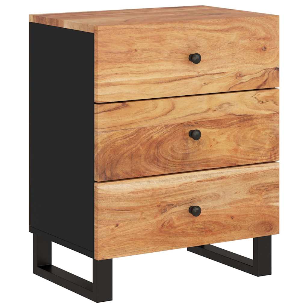 tömör akácfa és szerelt fa éjjeliszekrény 50 x 33 x 62 cm