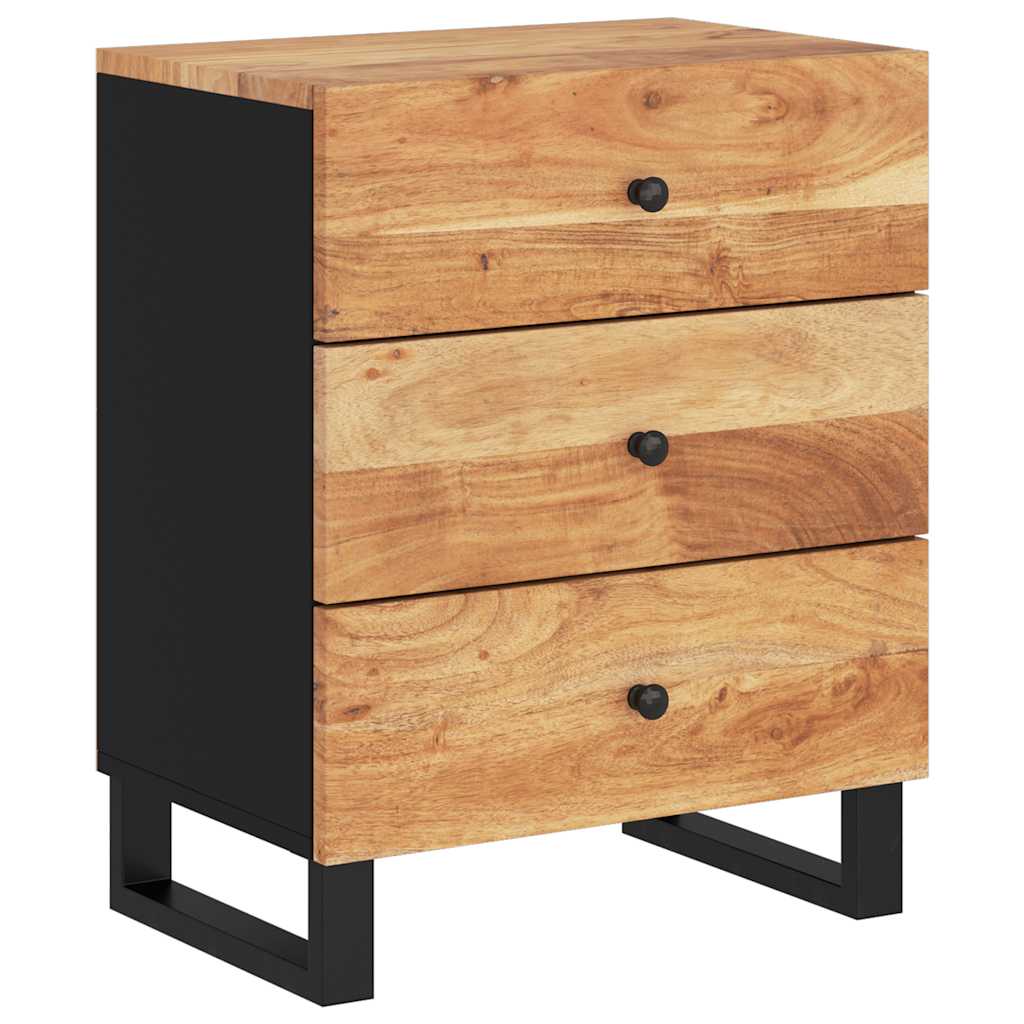 tömör akácfa és szerelt fa éjjeliszekrény 50 x 33 x 62 cm