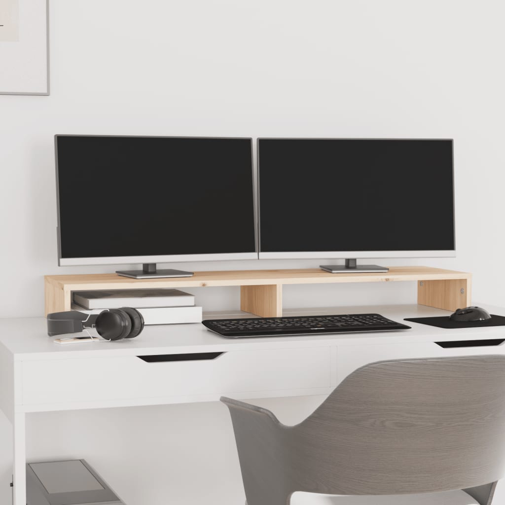 tömör fenyőfa monitorállvány 100 x 27 x 10 cm