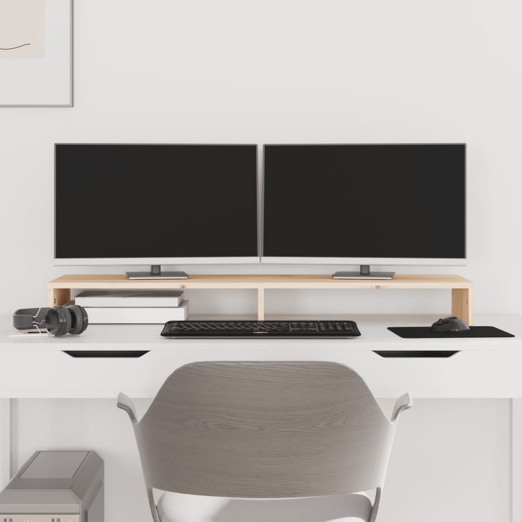 tömör fenyőfa monitorállvány 100 x 27 x 10 cm