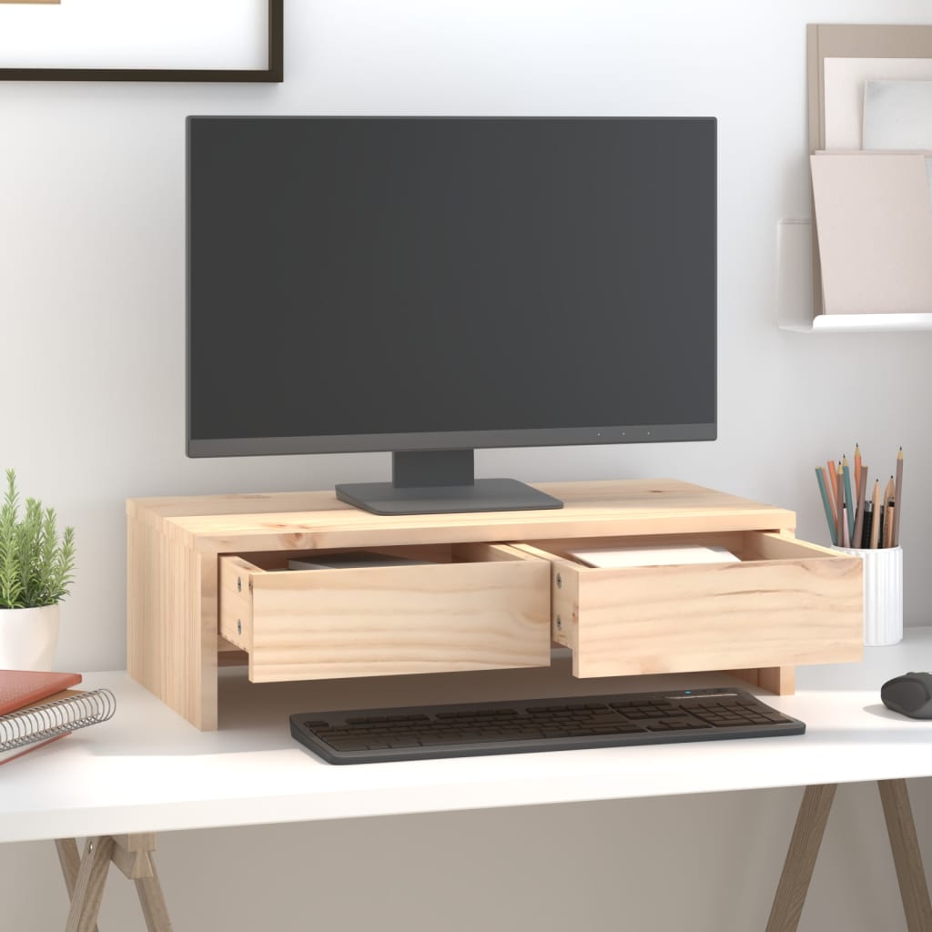 tömör fenyőfa monitorállvány 50x27x15 cm