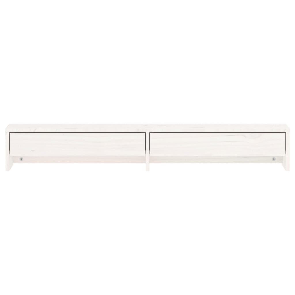 fehér tömör fenyőfa monitorállvány 100x27x15 cm