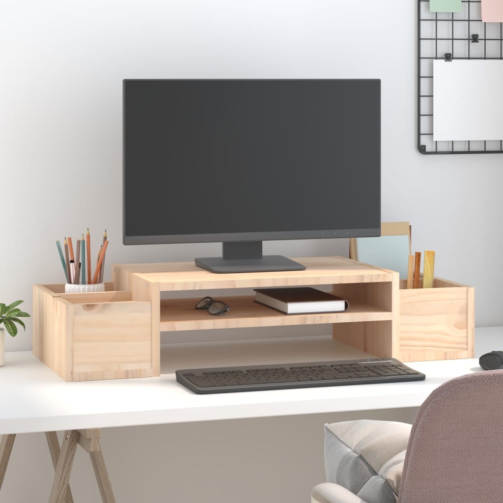 tömör fenyőfa monitorállvány 70x27,5x15 cm