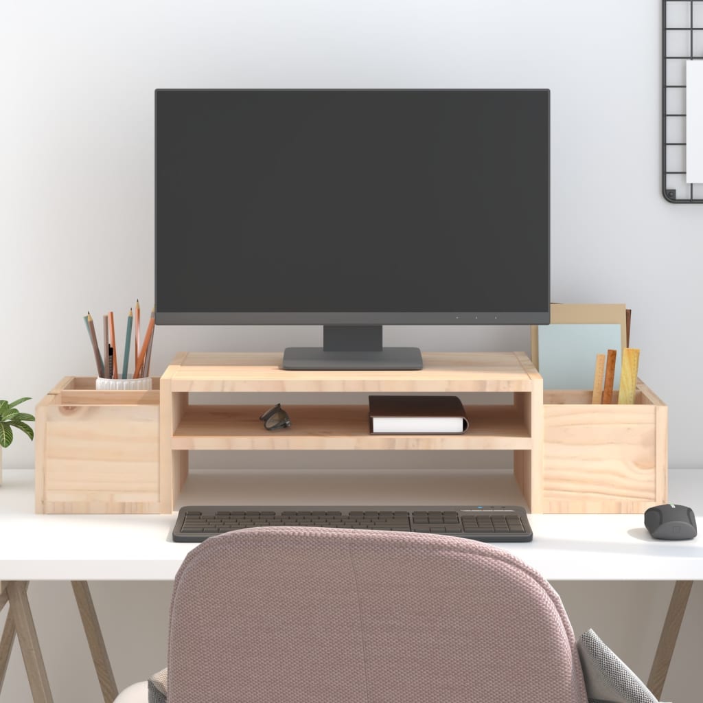 tömör fenyőfa monitorállvány 70x27,5x15 cm