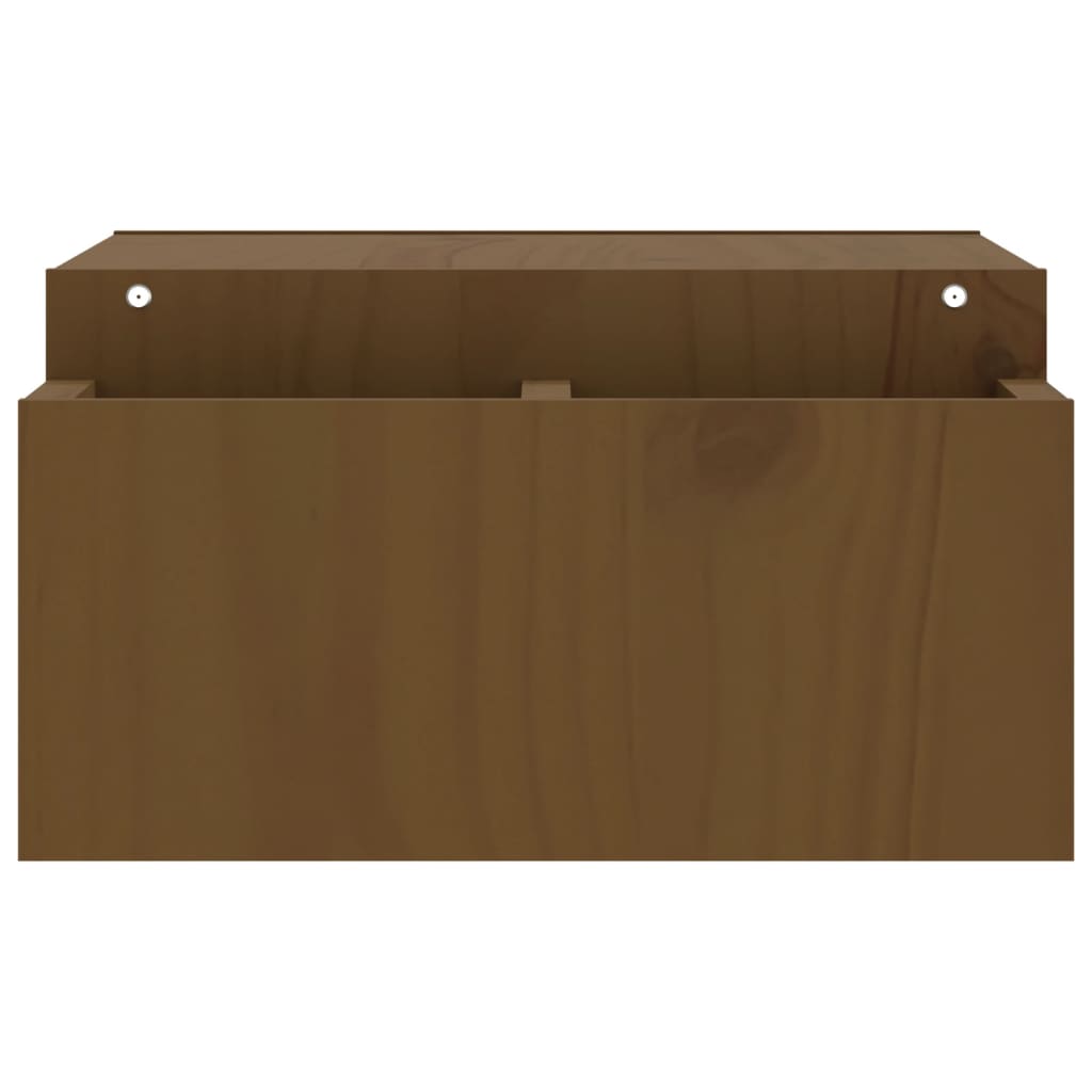 mézbarna tömör fenyőfa monitorállvány 70 x 27,5 x 15 cm