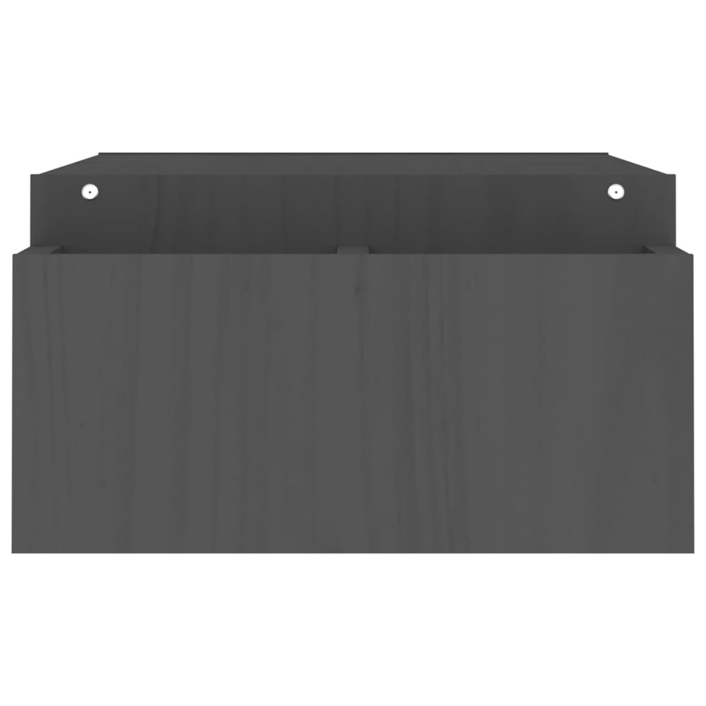 szürke tömör fenyőfa monitorállvány 100x27,5x15 cm
