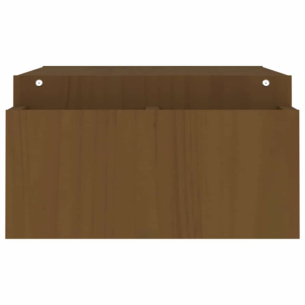 mézbarna tömör fenyőfa monitorállvány 100x27,5x15 cm