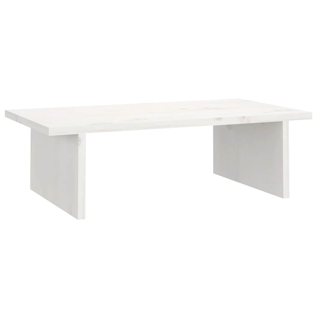 fehér tömör fenyőfa monitorállvány 50x27x15 cm