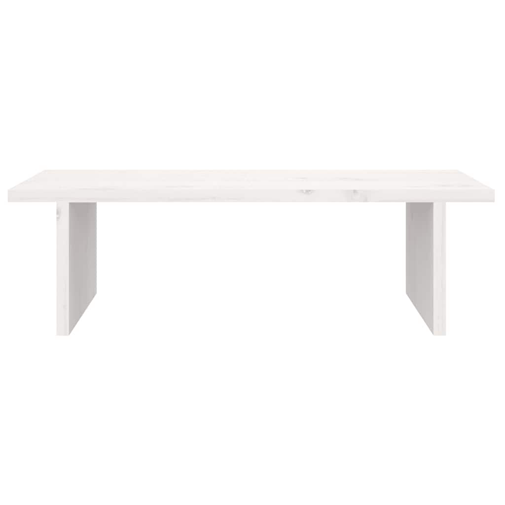 fehér tömör fenyőfa monitorállvány 50x27x15 cm