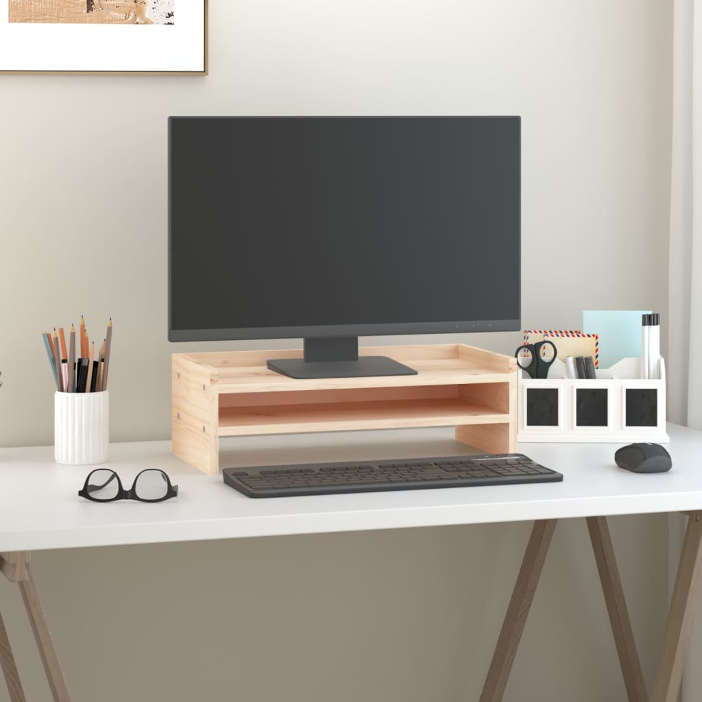 tömör fenyőfa monitorállvány 50x24x16 cm