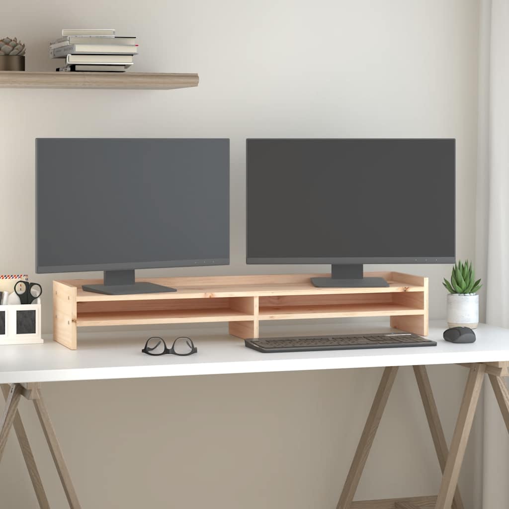 tömör fenyőfa monitorállvány 100x24x16 cm