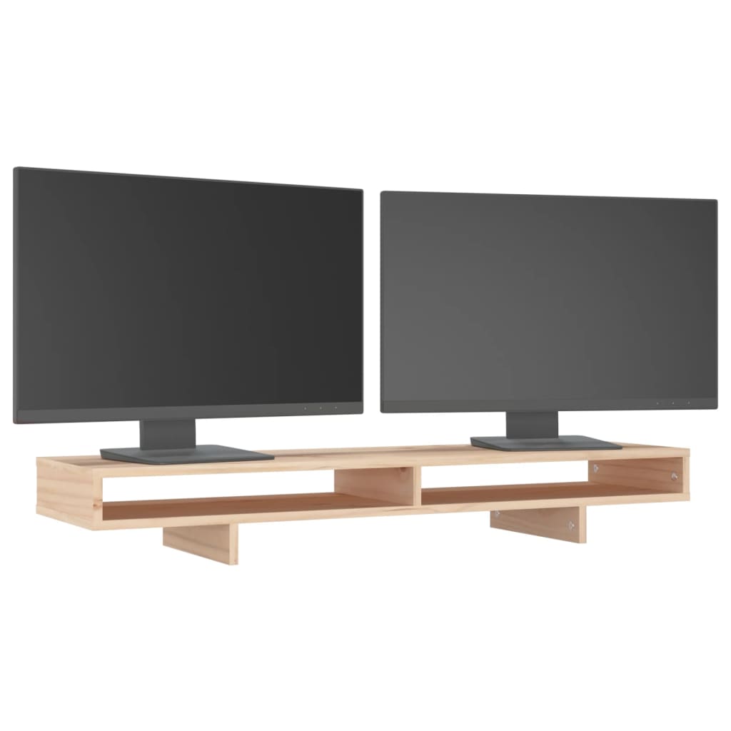 tömör fenyőfa monitorállvány 100x27x14 cm