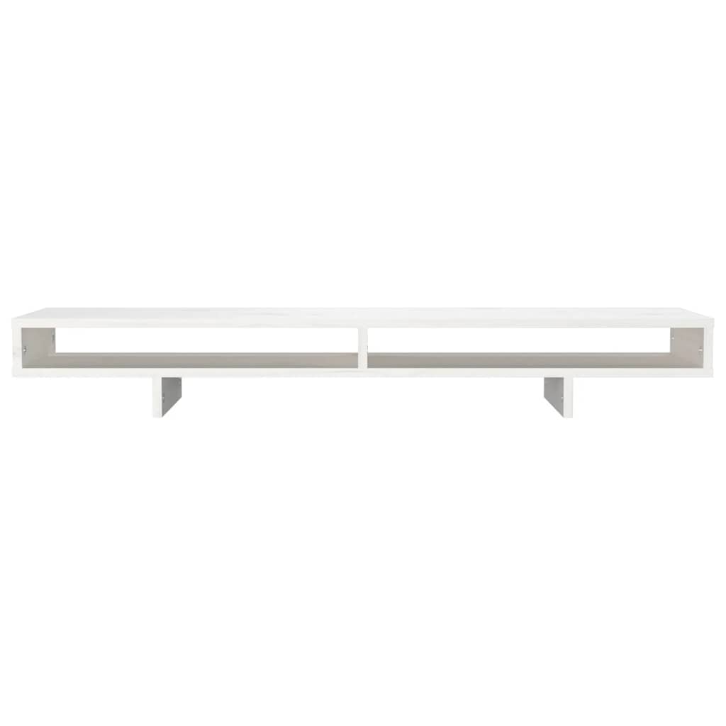 fehér tömör fenyőfa monitorállvány 100x27x14 cm