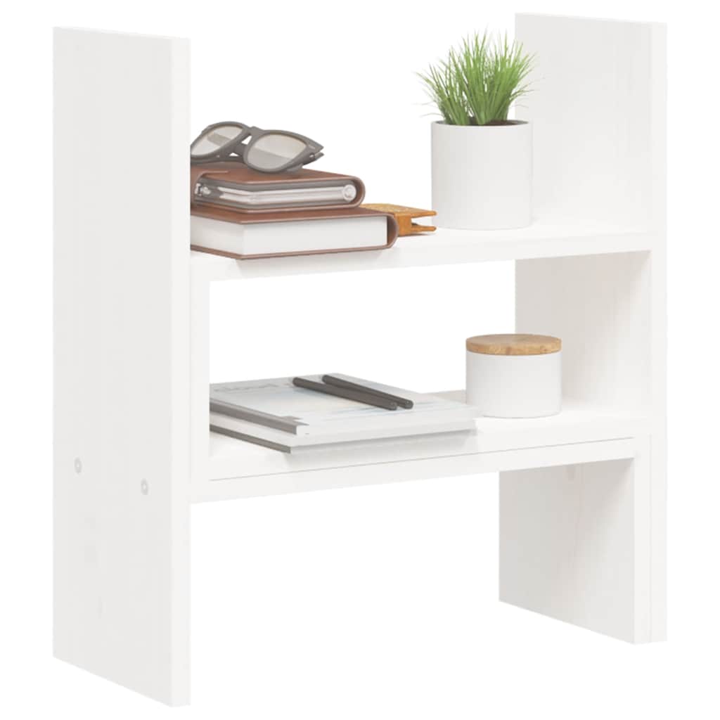 fehér tömör fenyőfa monitorállvány (39-72) x 17 x 43 cm