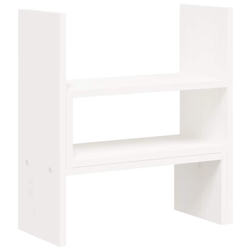 fehér tömör fenyőfa monitorállvány (39-72) x 17 x 43 cm