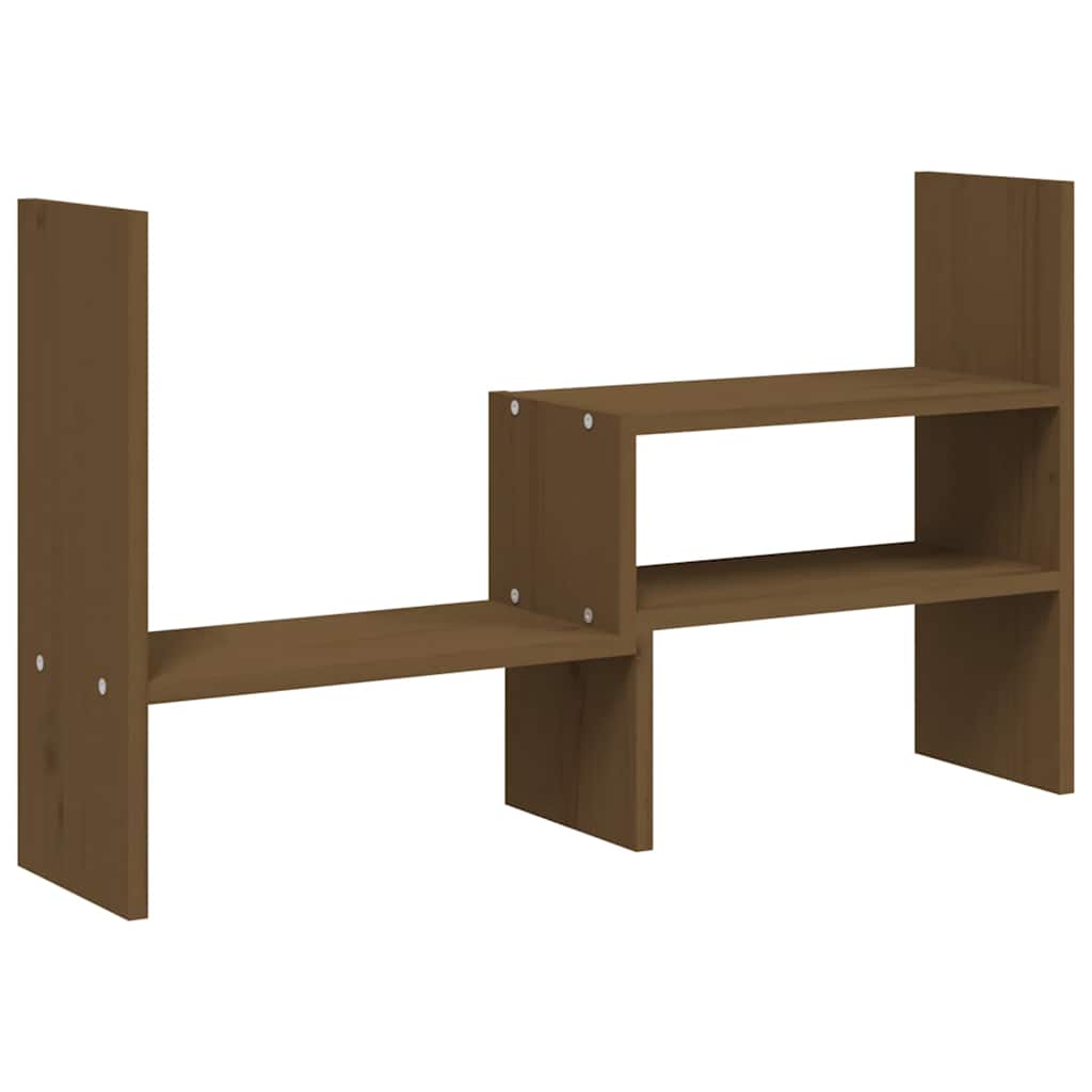 mézbarna tömör fenyőfa monitorállvány (39-72) x 17 x 43 cm