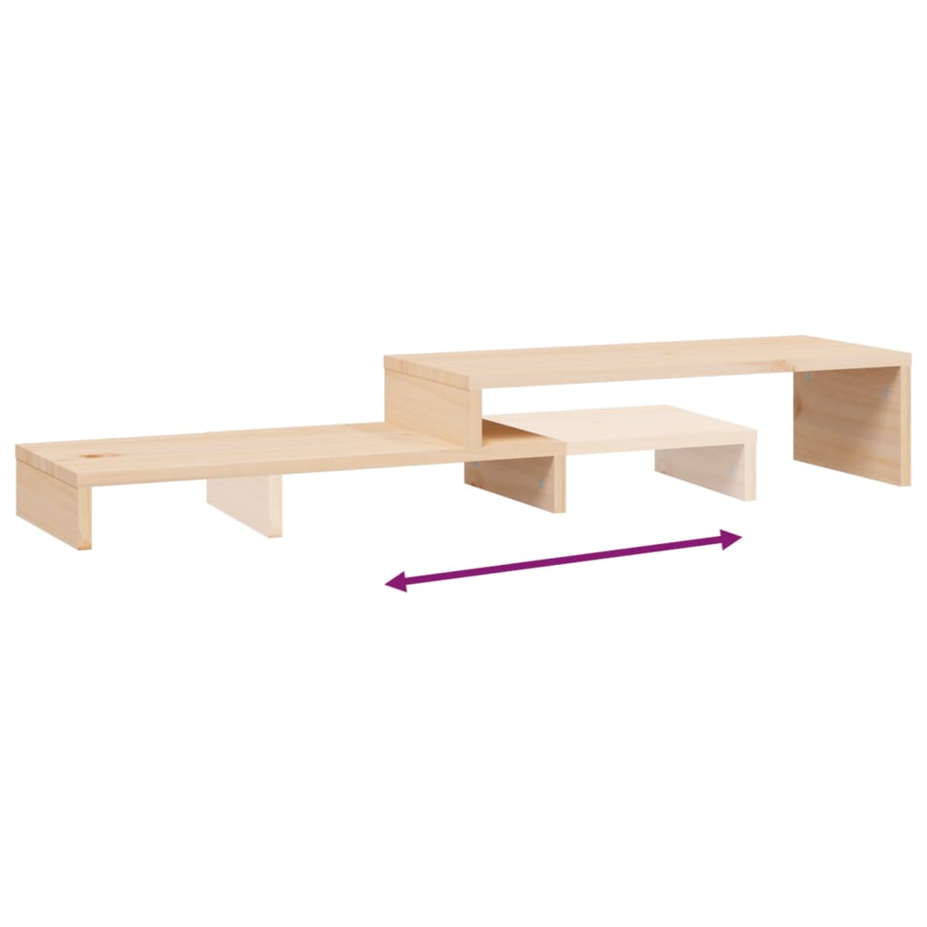 tömör fenyőfa monitorállvány (52-101) x 22 x 14 cm