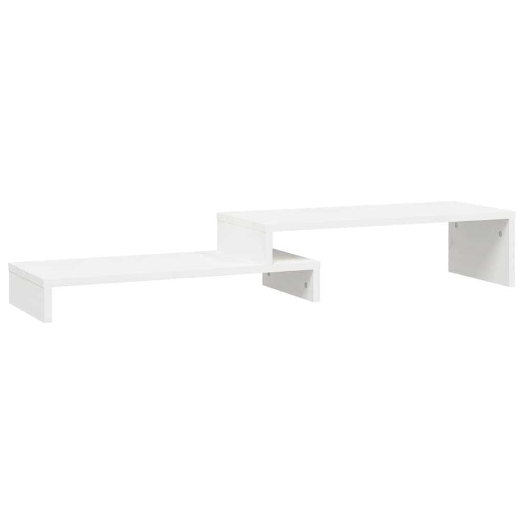 fehér tömör fenyőfa monitorállvány (52-101) x 22 x 14 cm