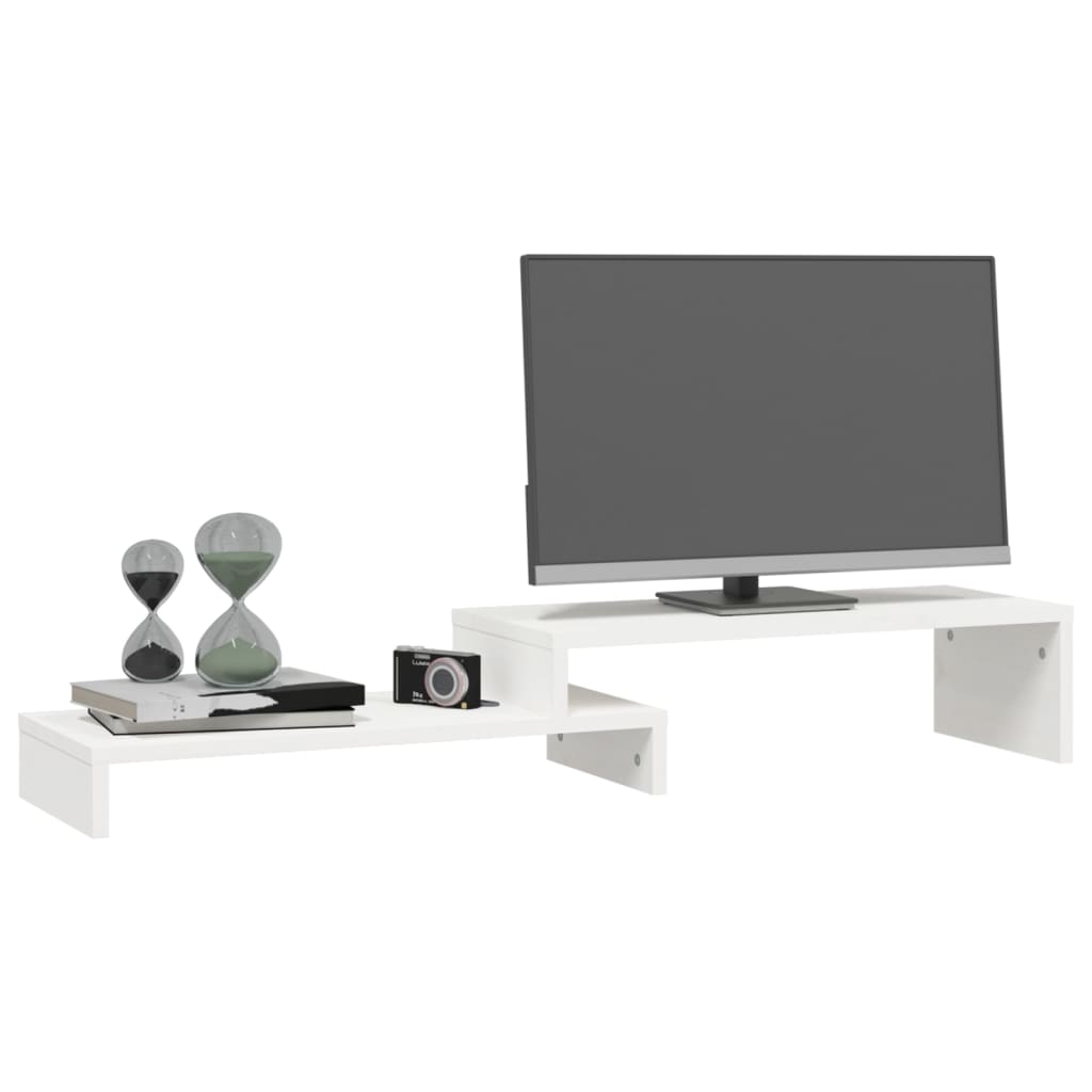 fehér tömör fenyőfa monitorállvány (52-101) x 22 x 14 cm
