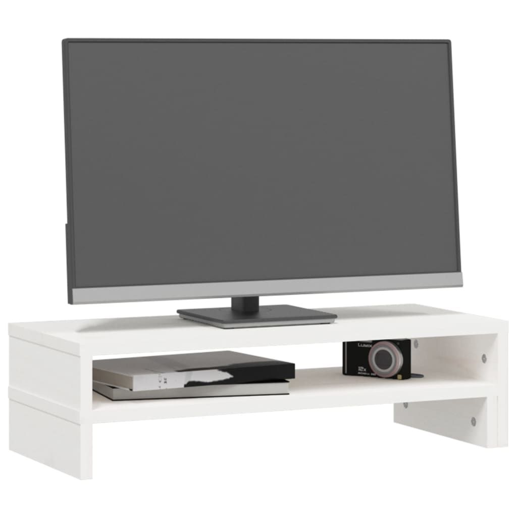 fehér tömör fenyőfa monitorállvány (52-101) x 22 x 14 cm
