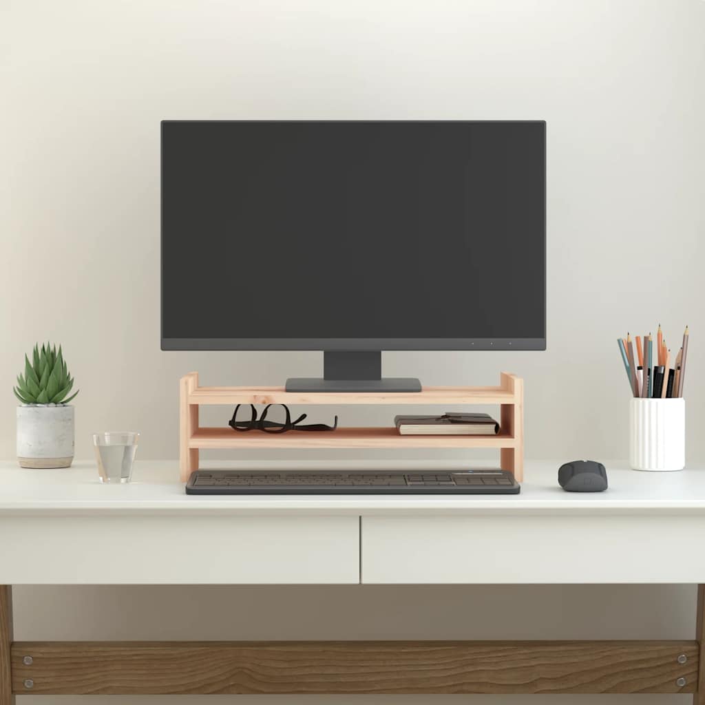 tömör fenyőfa monitorállvány 50x27x15 cm