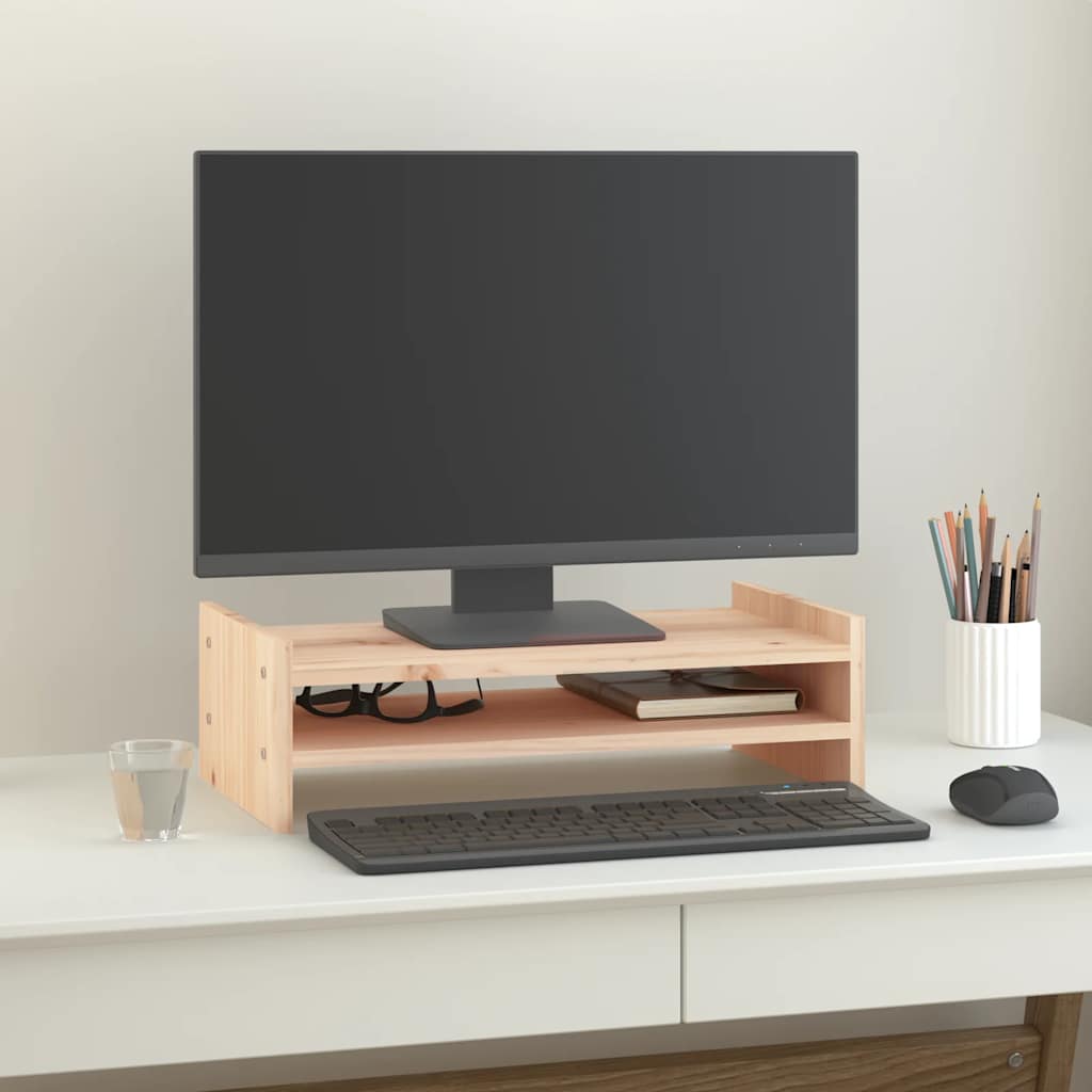 tömör fenyőfa monitorállvány 50x27x15 cm