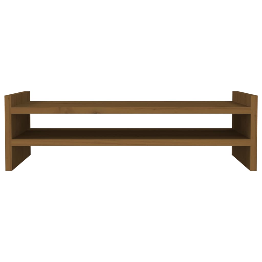 mézbarna tömör fenyőfa monitorállvány 50x27x15 cm
