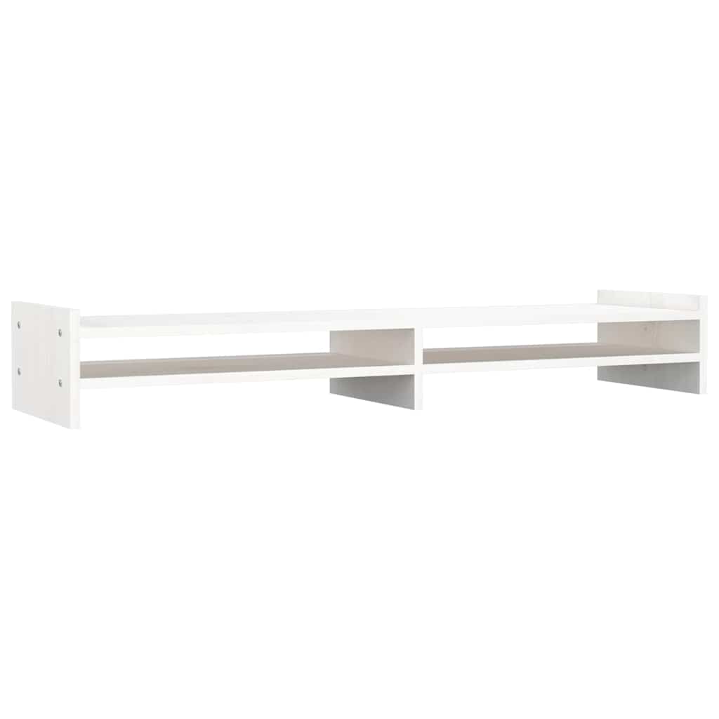 fehér tömör fenyőfa monitorállvány 100x27x15 cm