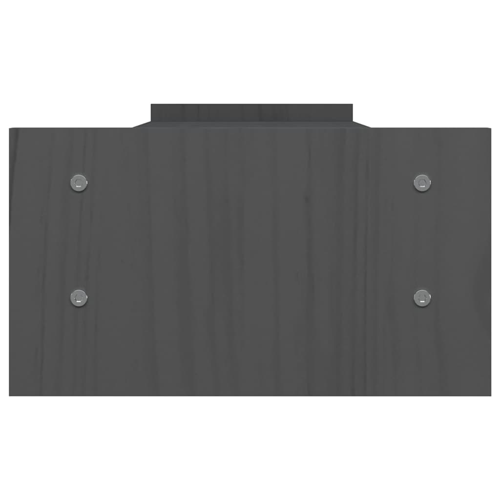 szürke tömör fenyőfa monitorállvány 100 x 27 x 15 cm