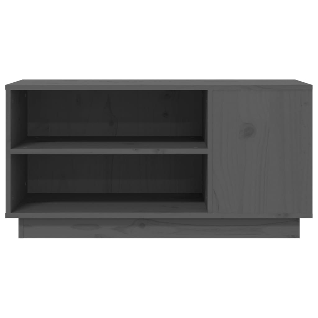 szürke tömör fenyőfa TV-szekrény 80 x 35 x 40,5 cm