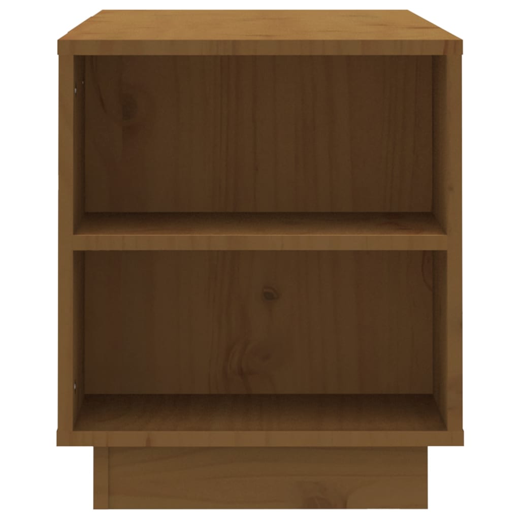 mézbarna tömör fenyőfa TV-szekrény 110 x 35 x 40,5 cm